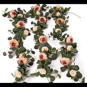 Artificial Flowers Garland Eucalyptus Garland Vintage Fake Flower Peony Rose